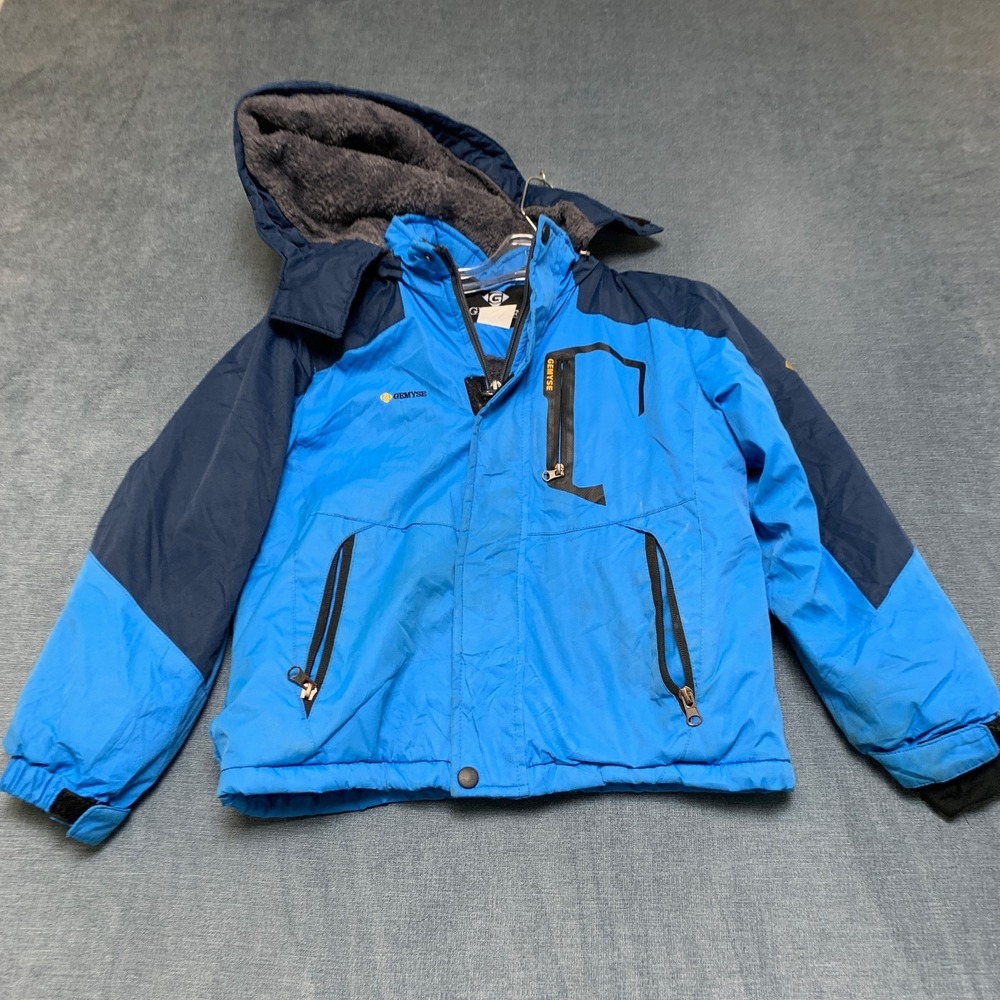 Gemyse Waterproof Ski Jacket Boys Small Blue Warm Thick Snowboarding Full Zip